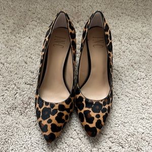 I.N.C womens square heel pump, 6.5 women’s leopard print/faux hair